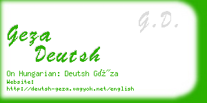 geza deutsh business card